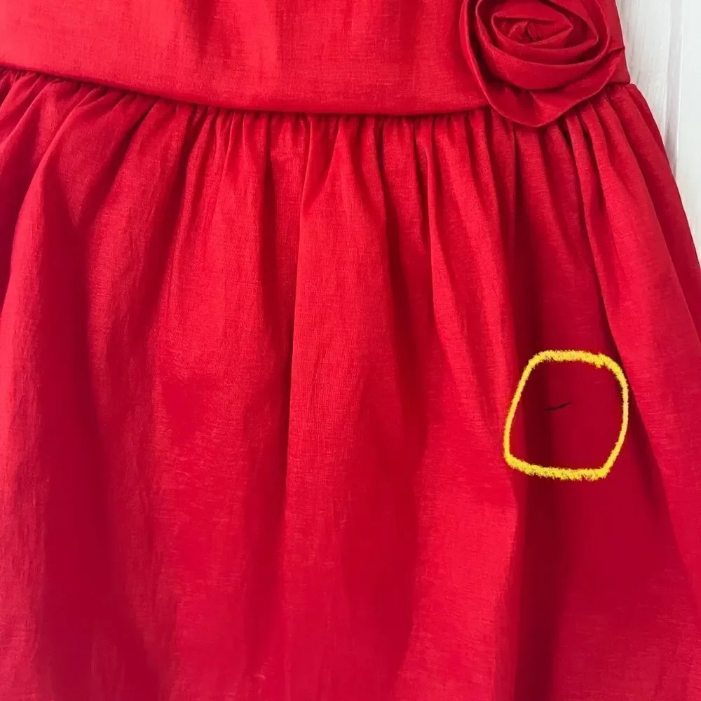 Set of 2 Dresses for Girls Size 6 Red and Cream EUC